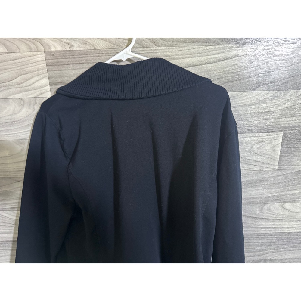 Karen Scott Sport Womens XL Black Full Zip Jacket Gold Hardware Mock Neck Knit - Picture 7 of 7